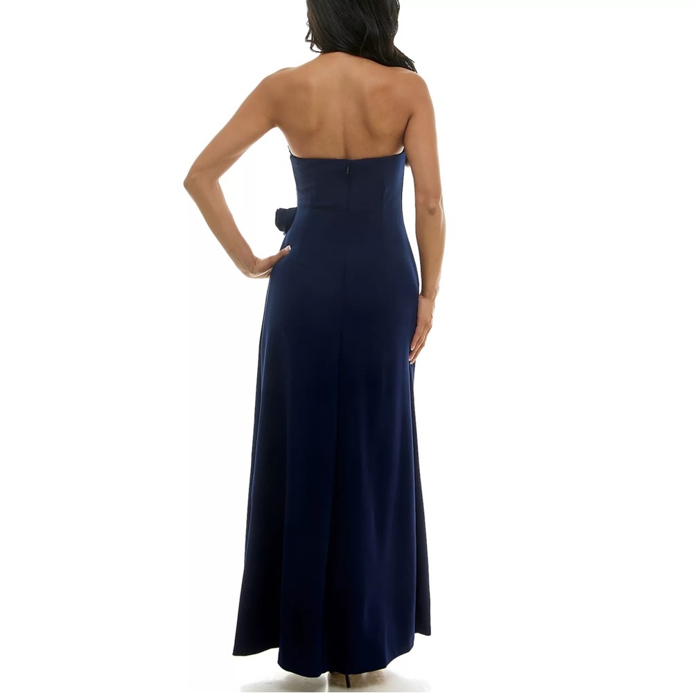 NWT Women's Maison Tara Strapless Rosette Evening Gown - Picture 2 of 10